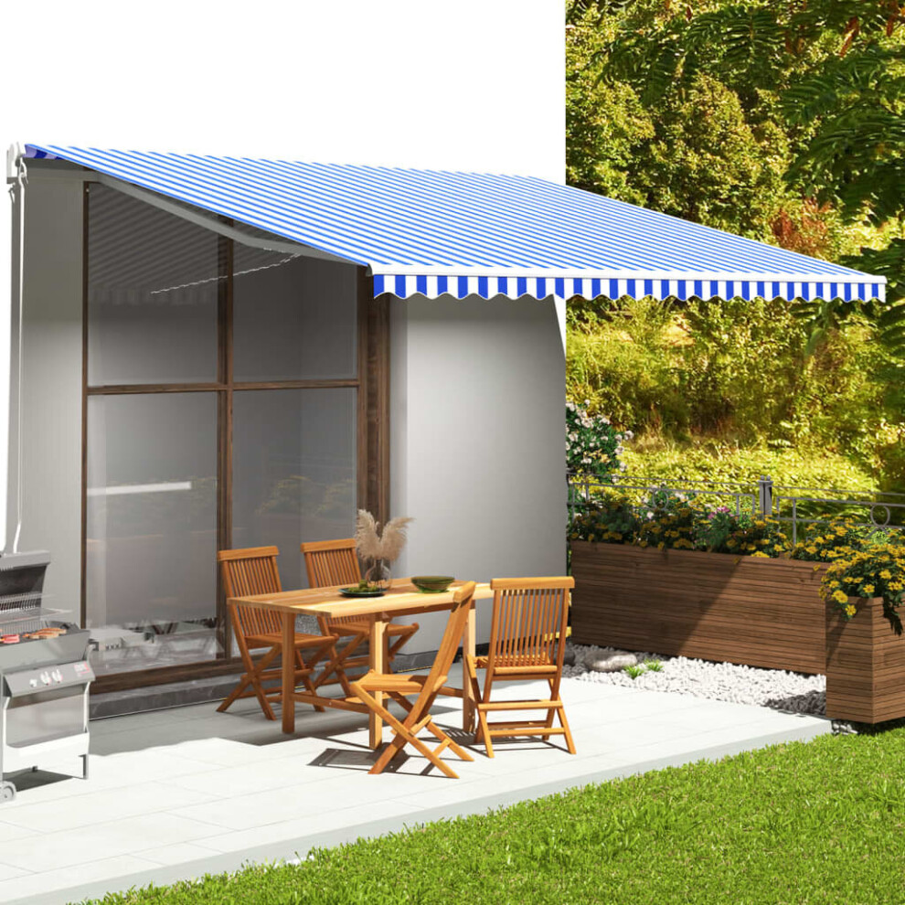 Vidaxl Replacement Fabric For Awning And 5X3.5 M Outdoor Canopy Blue/White