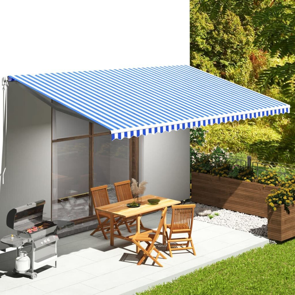 Vidaxl Replacement Fabric For Awning And 6X3.5 M Outdoor Canopy Blue/White