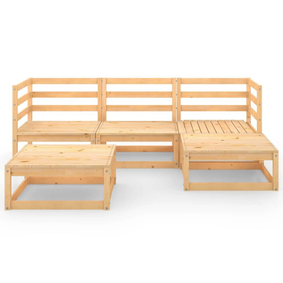 vidaXL Garden Lounge Set Outdoor Furniture Set Wooden 5 Piece Solid Wood Pine