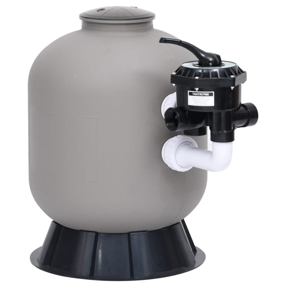 vidaXL Pool Sand Filter with Side Mount 6-Way Valve Grey Pump Spa Accessory