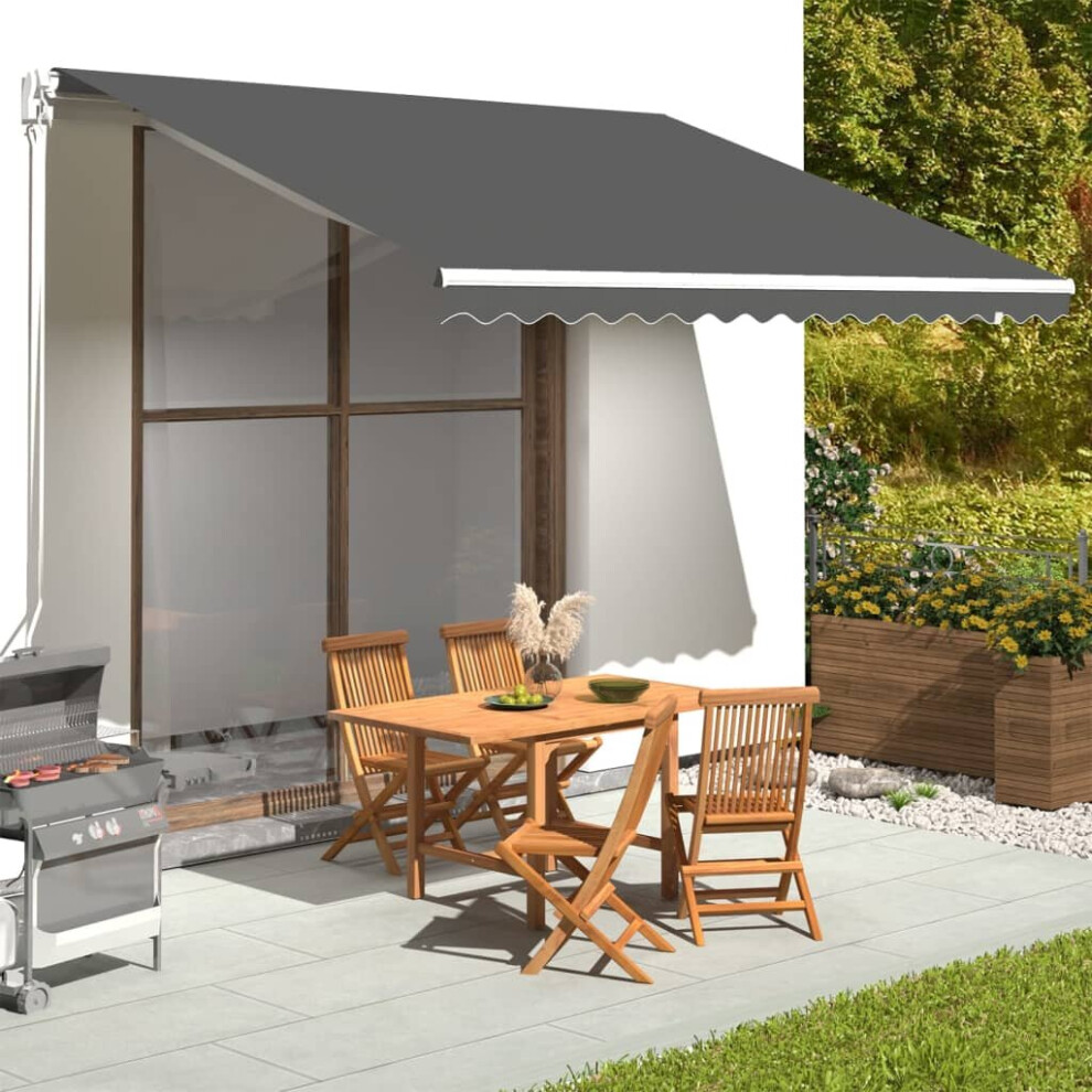 Vidaxl Replacement Fabric For Awning 4X3.5 M Outdoor Patio Canopy Anthracite
