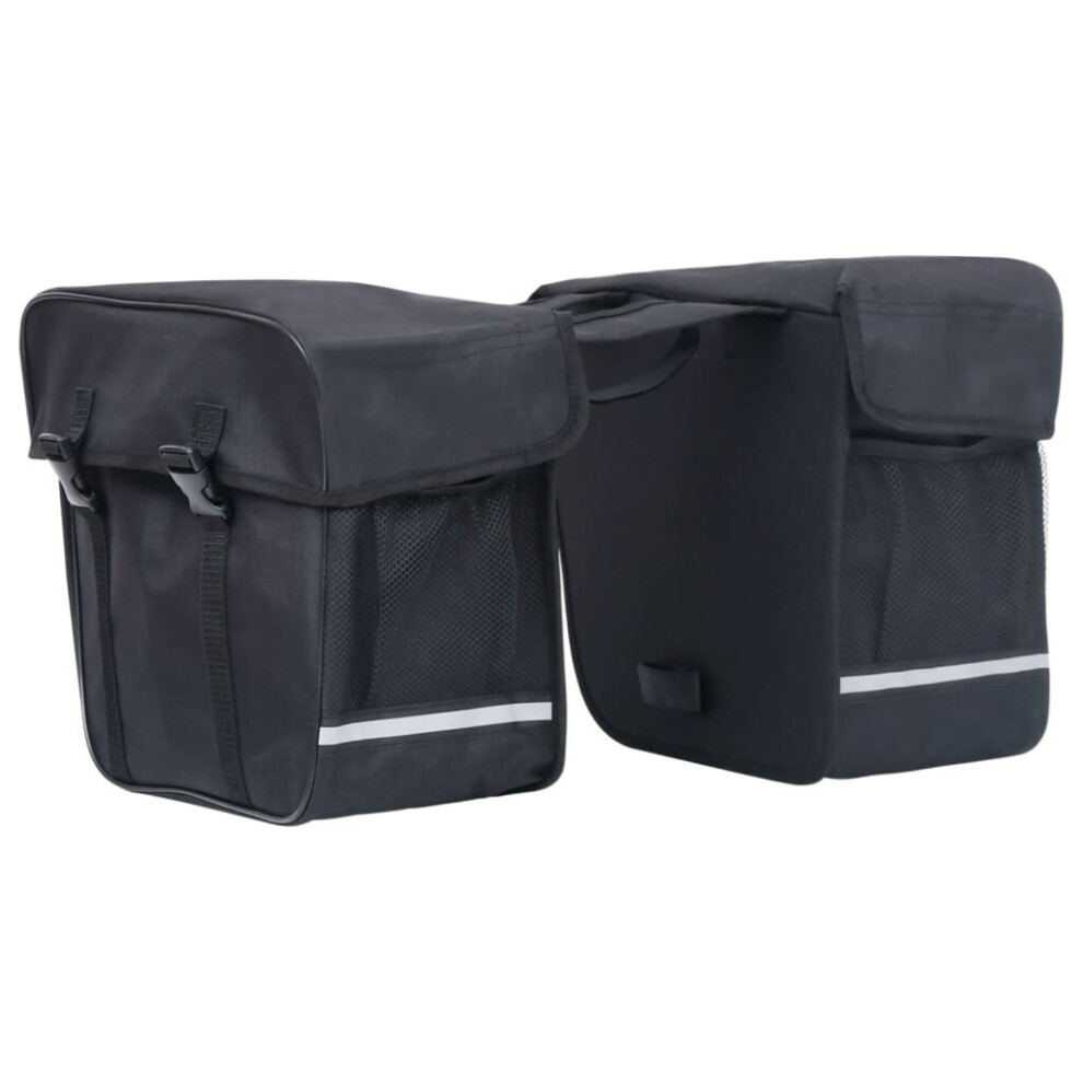 vidaXL Double Bicycle Bag for Pannier Rack Waterproof 35 L Black Storage Bag