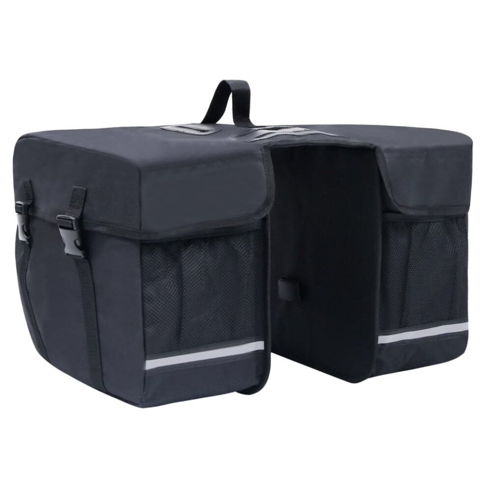 vidaXL Double Bicycle Bag for Pannier Rack Waterproof 35 L Black Storage Bag