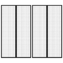 vidaXL 2x Insect Door Curtains with Magnet Blocks Black 200x80 cm Fly Screen