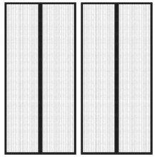 vidaXL 2x Insect Door Curtains with Magnet Blocks Black 220x110 cm Fly Screen