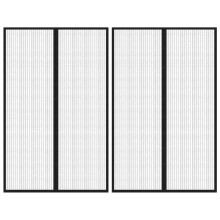 vidaXL 2x Insect Door Curtains with Magnet Blocks Black 220x130 cm Fly Screen