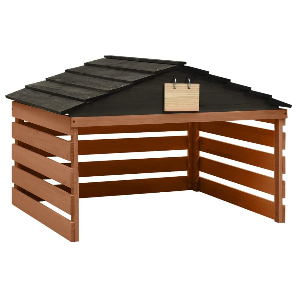 Vidaxl Firwood Robotic Lawn Mower Garage And Lawnmower Shed Roof Black/Brown