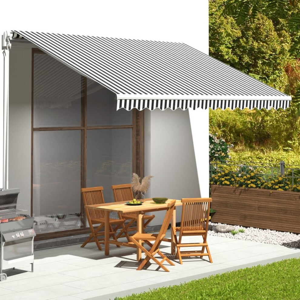 vidaXL Replacement Fabric for Awning Anthracite and White 4.5x3.5 m Canopy