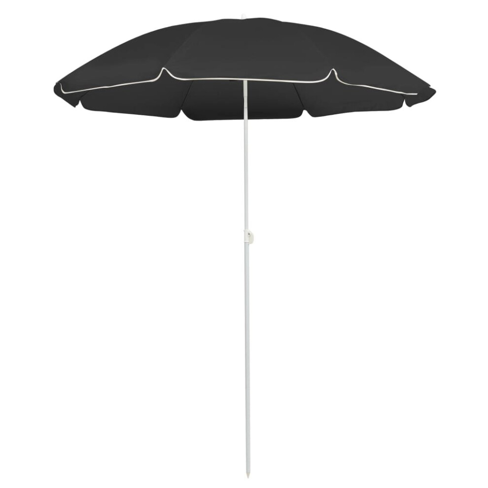 Vidaxl Garden Parasol With Steel Pole Sunshade Outdoor Umbrella Anthracite