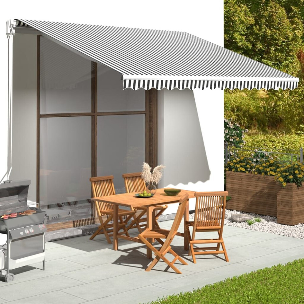 Vidaxl Replacement Fabric For Awning And 4X3.5 M Lawn Canopy Anthracite/White