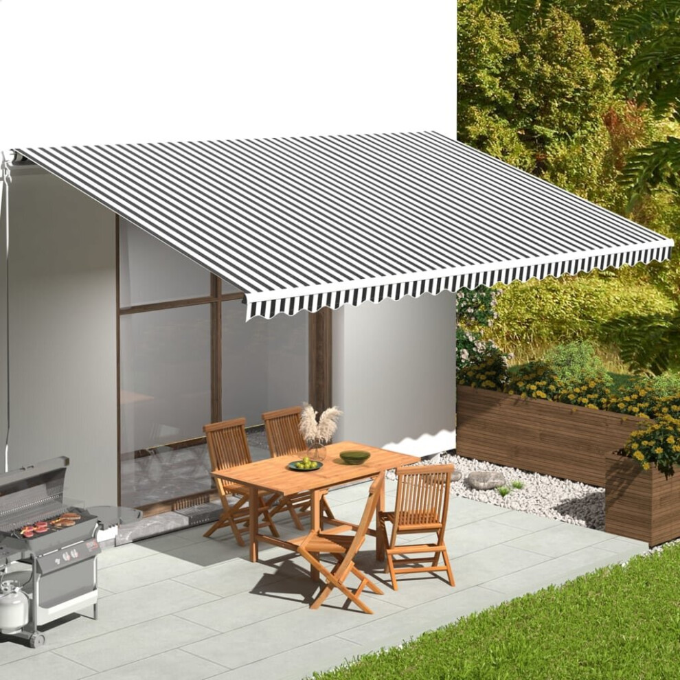 Vidaxl Replacement Fabric For Awning And 6X3.5 M Lawn Canopy Anthracite/White
