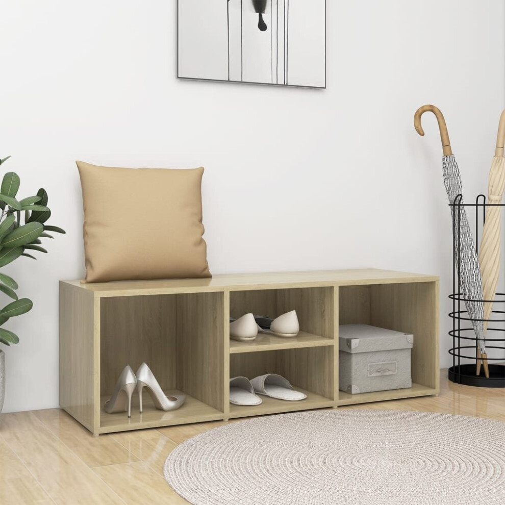 vidaXL Shoe Storage Bench Sonoma Oak Engineered Wood Shoe Storage Cupboard