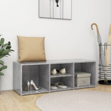 vidaXL Shoe Storage Bench Concrete Grey Engineered Wood Shoe Storage Cabinet