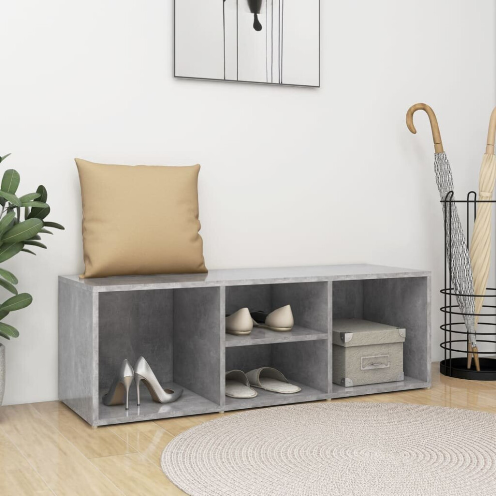 vidaXL Shoe Storage Bench Concrete Grey Engineered Wood Shoe Storage Cabinet