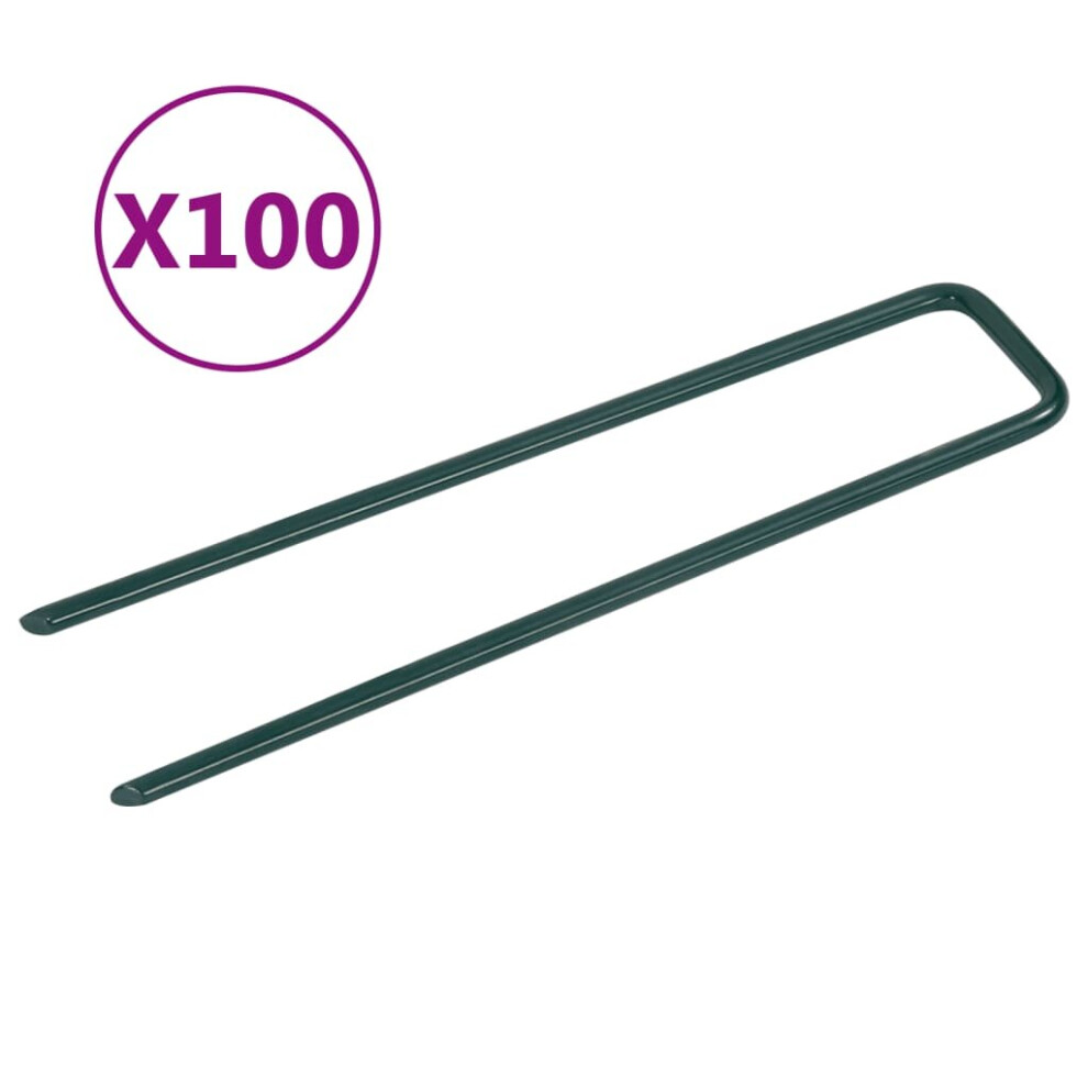 Vidaxl Nails For Artificial Grass 100 Pcs U-Shape Iron Fasteners Turf Pins