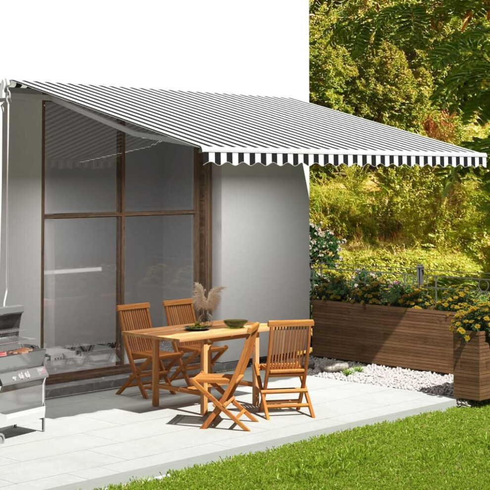 Vidaxl Replacement Fabric For Awning And 5X3.5 M Lawn Canopy Anthracite/White