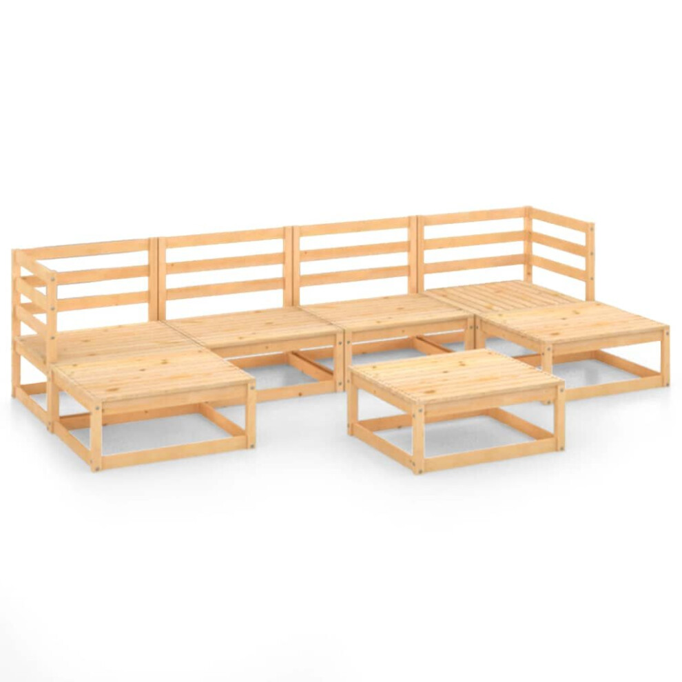 vidaXL Garden Lounge Set Outdoor Furniture Set Wooden 7 Piece Solid Wood Pine