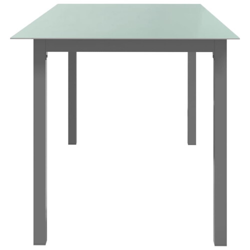 VidaXL vidaXL Gartentisch Hellgrau 150x90x74 cm Aluminium und Glas 2