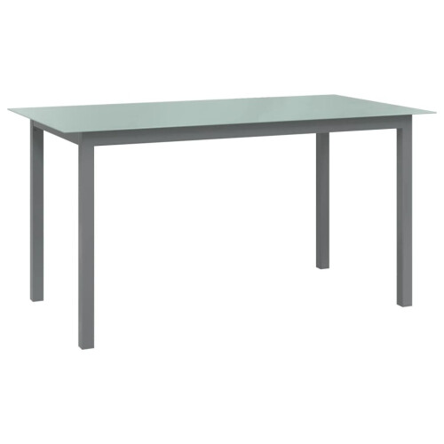 VidaXL vidaXL Gartentisch Hellgrau 150x90x74 cm Aluminium und Glas