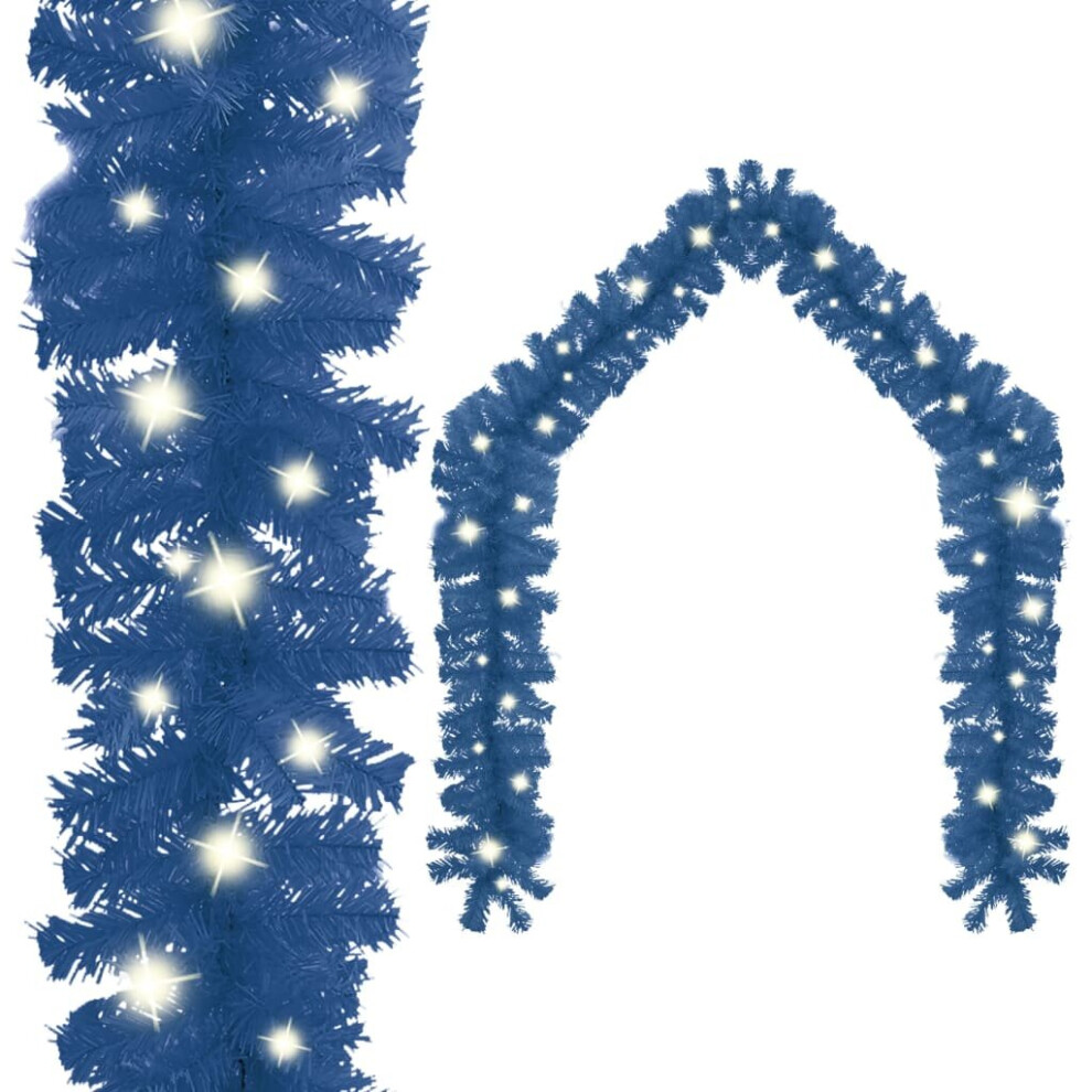 vidaXL Christmas Garland with LED Lights 10 m Blue Holiday Xmas Decoration