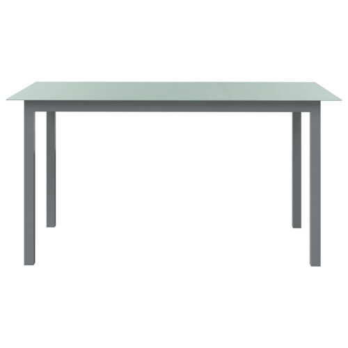 VidaXL vidaXL Gartentisch Hellgrau 150x90x74 cm Aluminium und Glas 1