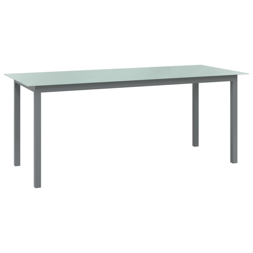 Vidaxl Garden Table Light Grey 190X90x74 Cm Aluminium And Glass Furniture