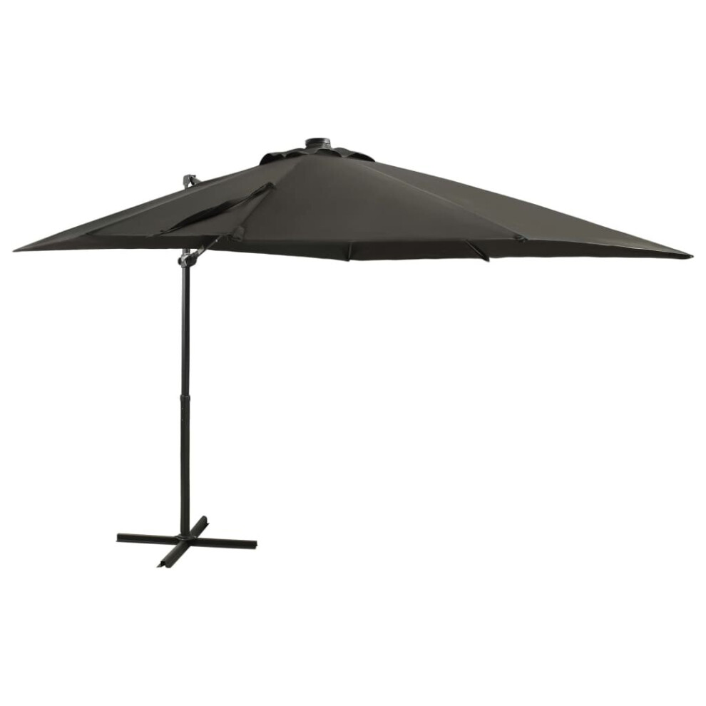 vidaXL Cantilever Umbrella with Pole and LED Lights Anthracite 250 cm Sunshade