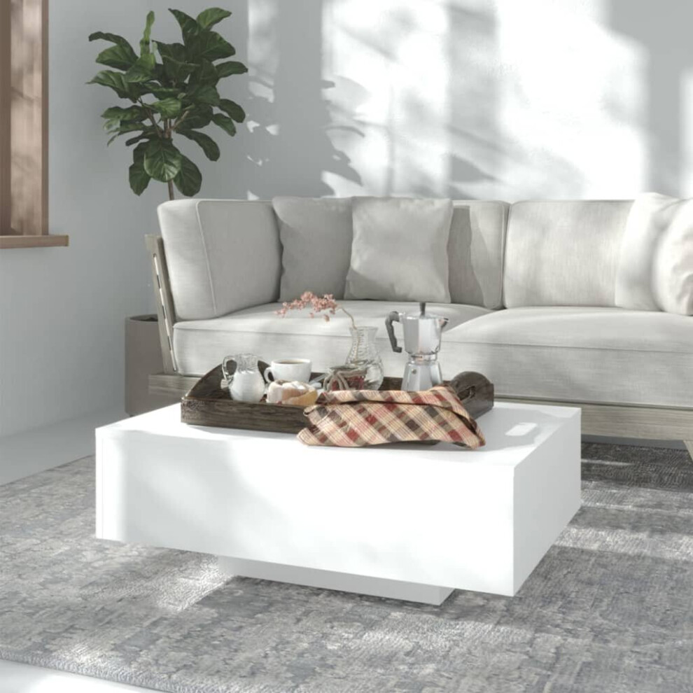 vidaXL Coffee Table White Chipboard Living Room Furniture Couch Side Table