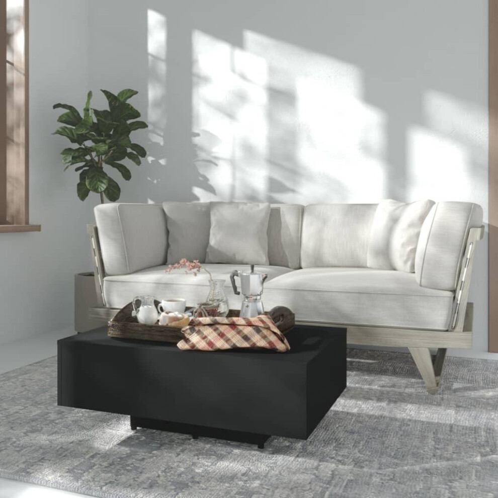 vidaXL Coffee Table Black Engineered Wood Living Room Furniture Couch Table