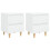 VidaXL vidaXL 2x Bed Cabinets with Solid Pinewood Legs High Gloss White Nightstand 1