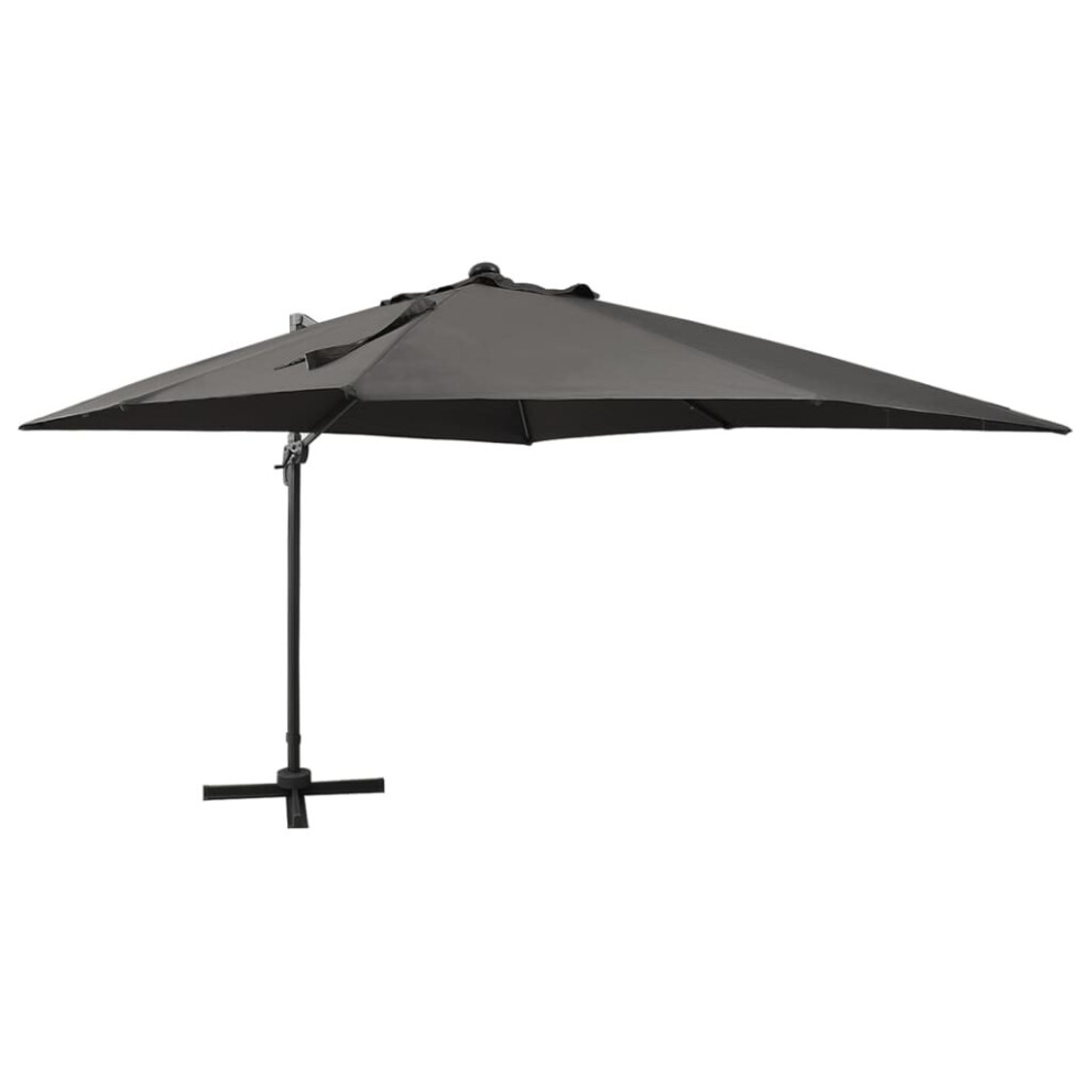 vidaXL Cantilever Garden Parasol with Pole and LED Lights Umbrella Anthracite