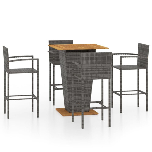 VidaXL vidaXL 5-tlg. Gartenbar-Set Grau