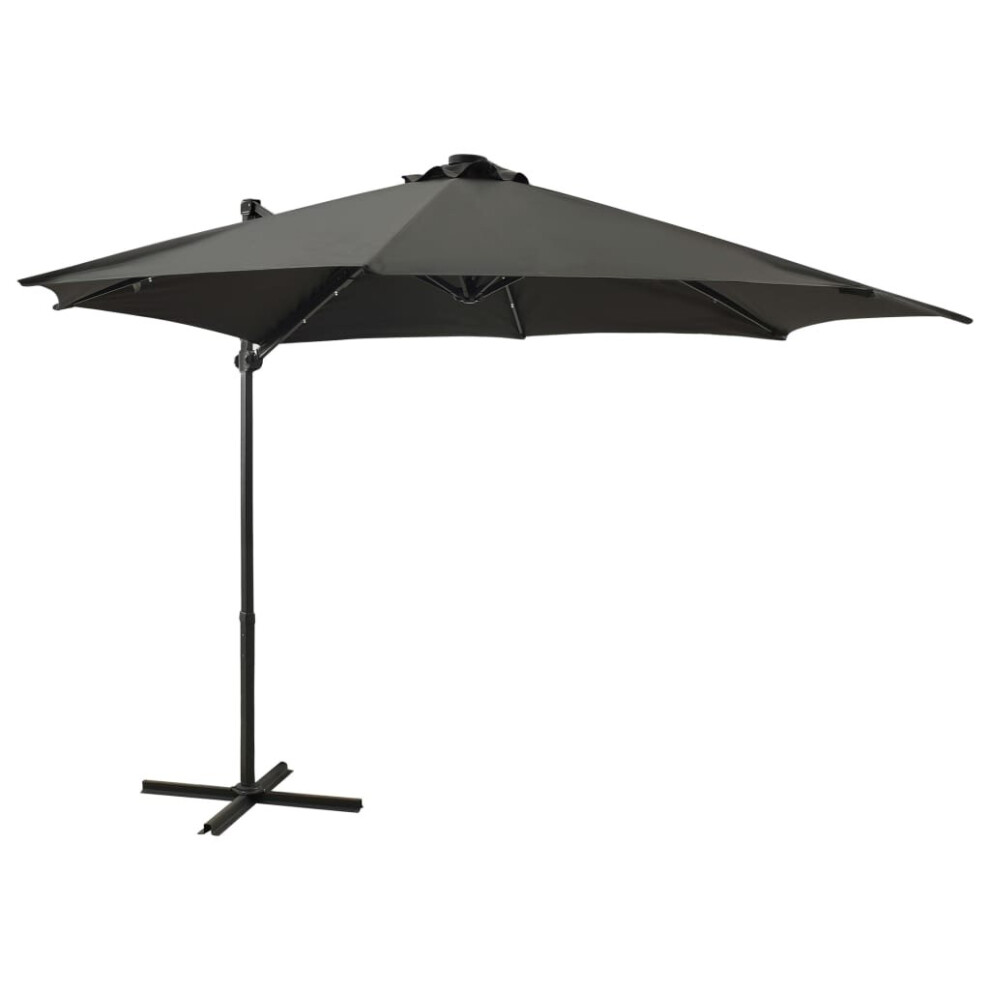 vidaXL Cantilever Umbrella with Pole and LED Lights Anthracite 300 cm Sunshade