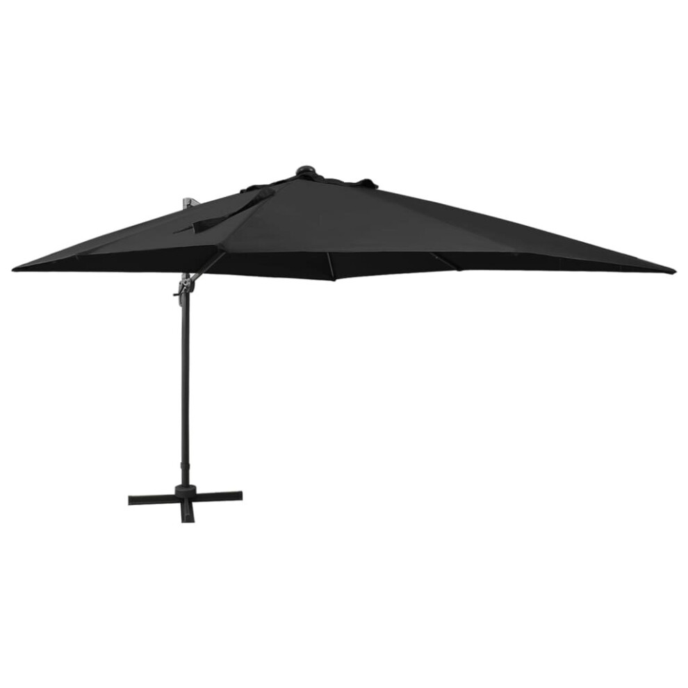 Vidaxl Cantilever Garden Parasol With Pole And Led Lights Umbrella Black