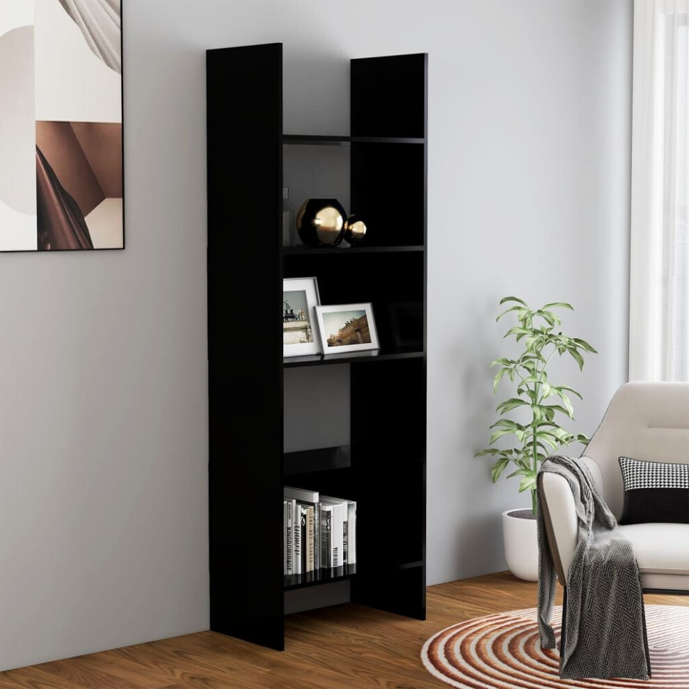 vidaXL Book Cabinet Black Chipboard Bookcase Standing Shelf Storage Rack Room