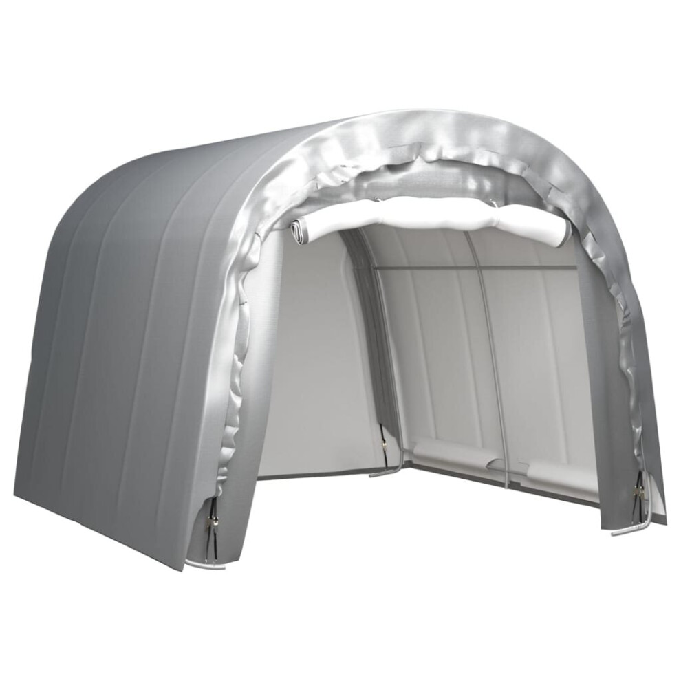 vidaXL Storage Tent Steel Grey Outdoor Structure Canopy Pavilion Shed Carport