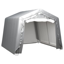 vidaXL Storage Tent Steel Grey Outdoor Structure Canopy Pavilion Shed Carport