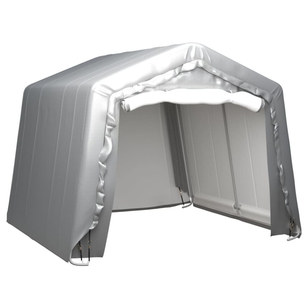 vidaXL Storage Tent Steel Grey Outdoor Structure Canopy Pavilion Shed Carport