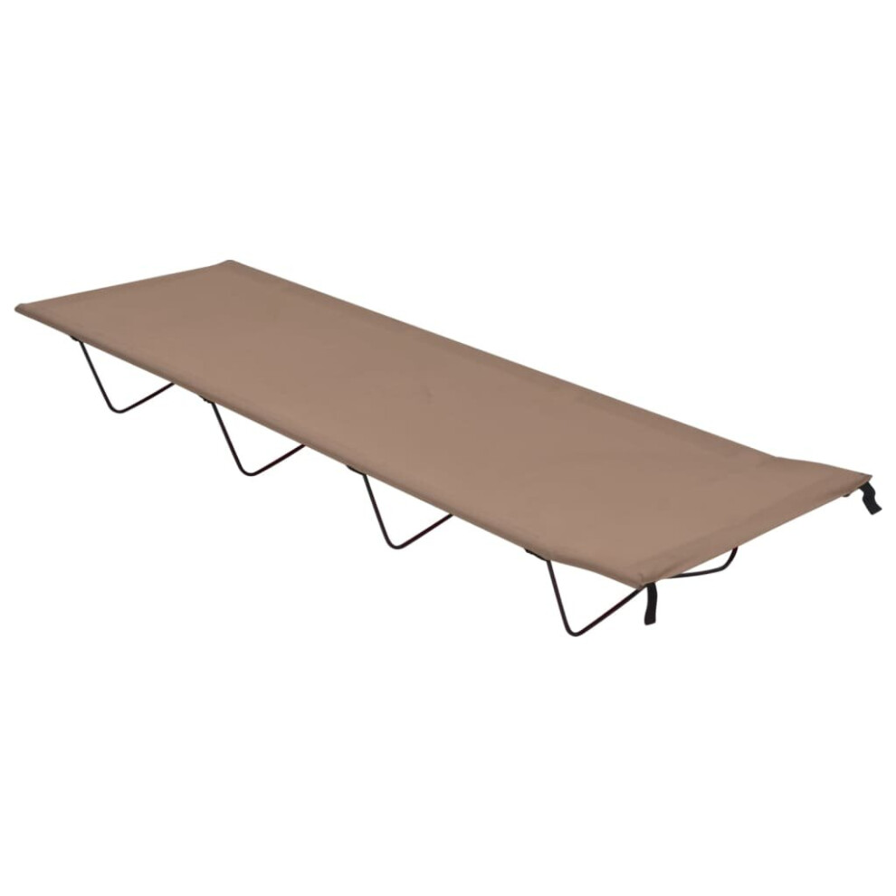 vidaXL Camping Bed 180x60x19 cm Oxford Fabric and Steel Taupe Hiking Lounger