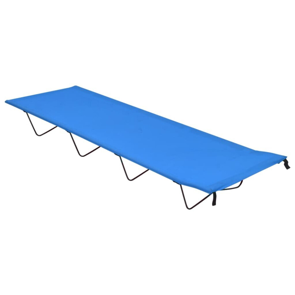 vidaXL Camping Bed 180x60x19 cm Oxford Fabric and Steel Blue Hiking Lounger