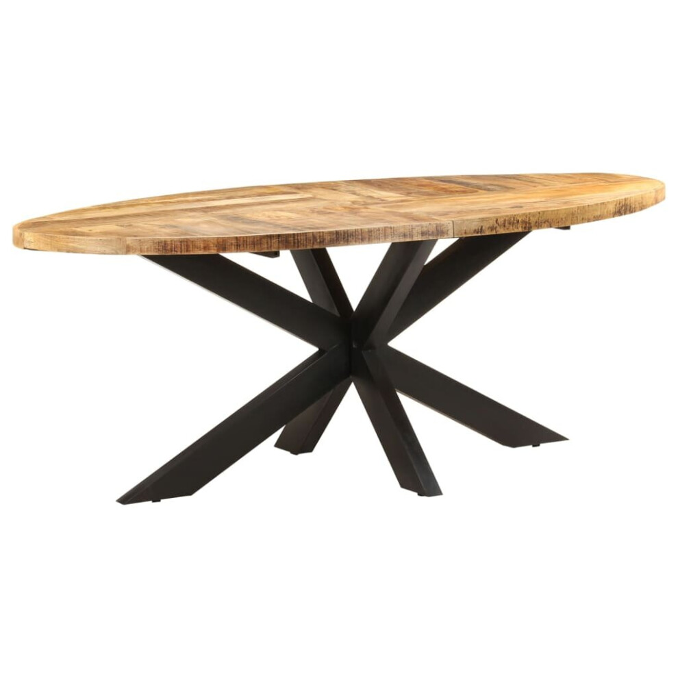 Vidaxl Rough Mango Wood Dining Table Oval 200X100x75 Cm Kitchen Furniture Brown