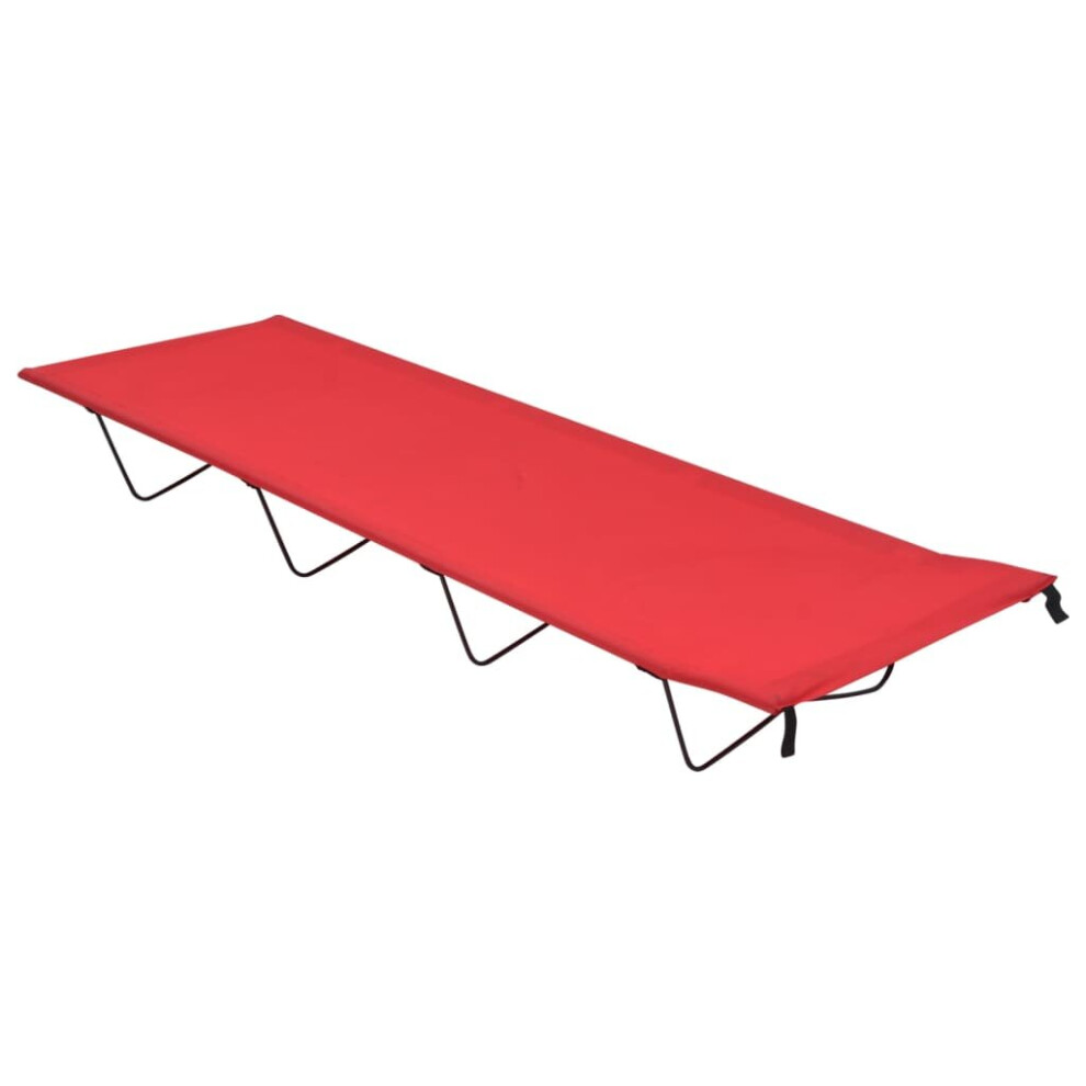 vidaXL Camping Bed 180x60x19 cm Oxford Fabric and Steel Red Hiking Lounger