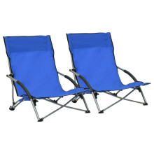 vidaXL Klappstühle, 2 Stück, blauer Stoff