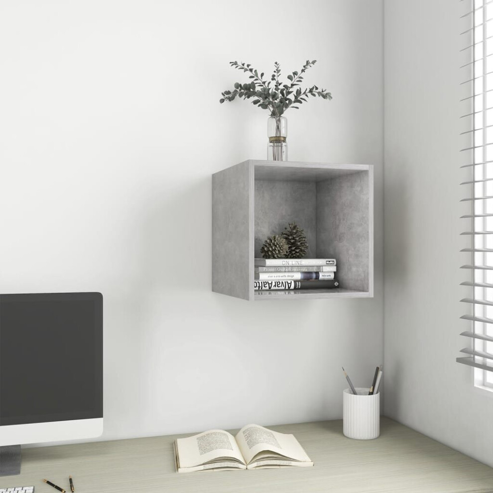 vidaXL Wall Cabinet Concrete Grey Engineered Wood Storage Hanging Cabinet