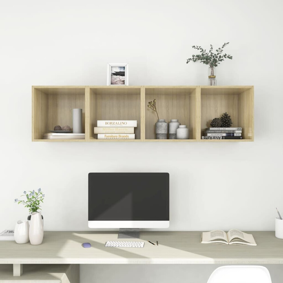 Vidaxl 4X Wall Cabinets Sonoma Oak Engineered Wood Storage Hanging Cabinet