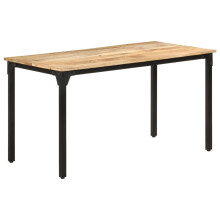 vidaXL Rough Mango Wood Dining Table 140x70x76 cm Kitchen Office Furniture