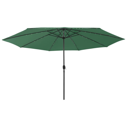 VidaXL vidaXL Sonnenschirm mit LED-Beleuchtung 400 cm Grün 2