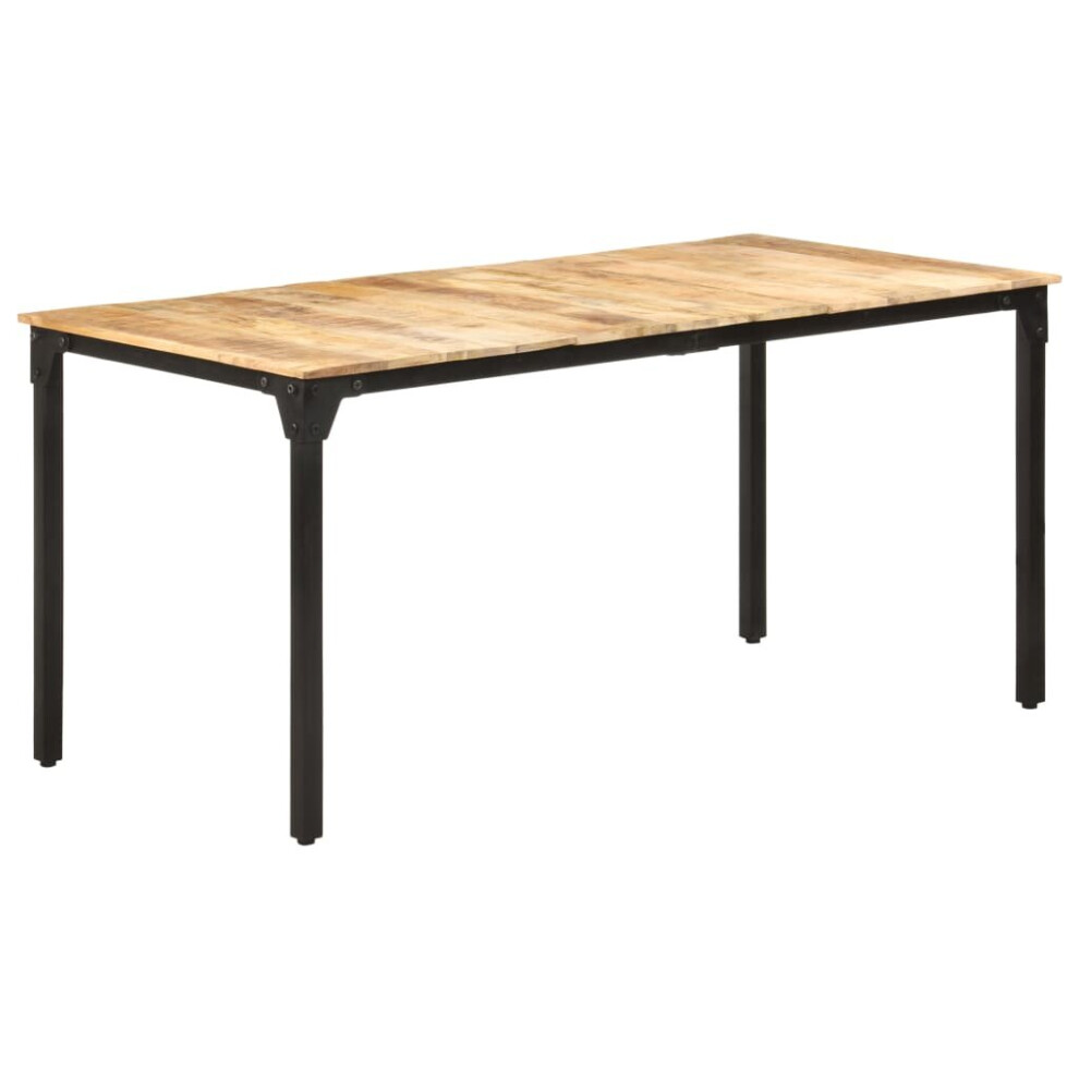 vidaXL Rough Mango Wood Dining Table 160x80x76 cm Kitchen Office Furniture
