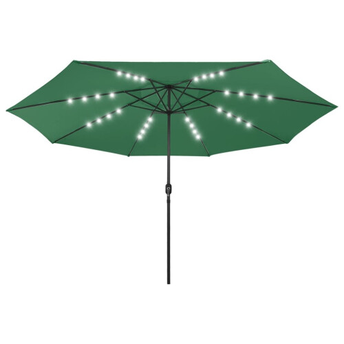 VidaXL vidaXL Sonnenschirm mit LED-Beleuchtung 400 cm Grün
