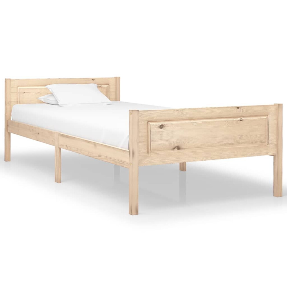 Vidaxl Solid Pinewood Bed Frame 100X200 Cm Bedroom Wooden Bed Base Bedstead